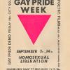 1973 - A6 Poster for Gay Pride Week 7th-14th September, unknown designer, Melbourne - Source: Culture Victoria and Australian Lesbian and Gay Archives