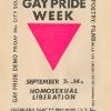 1973 - A6 Poster for Gay Pride Week 7th-14th September, unknown designer, Melbourne - Source: Culture Victoria and Australian Lesbian and Gay Archives